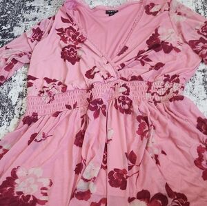 Torrid Pink Peplum Top With Flowers